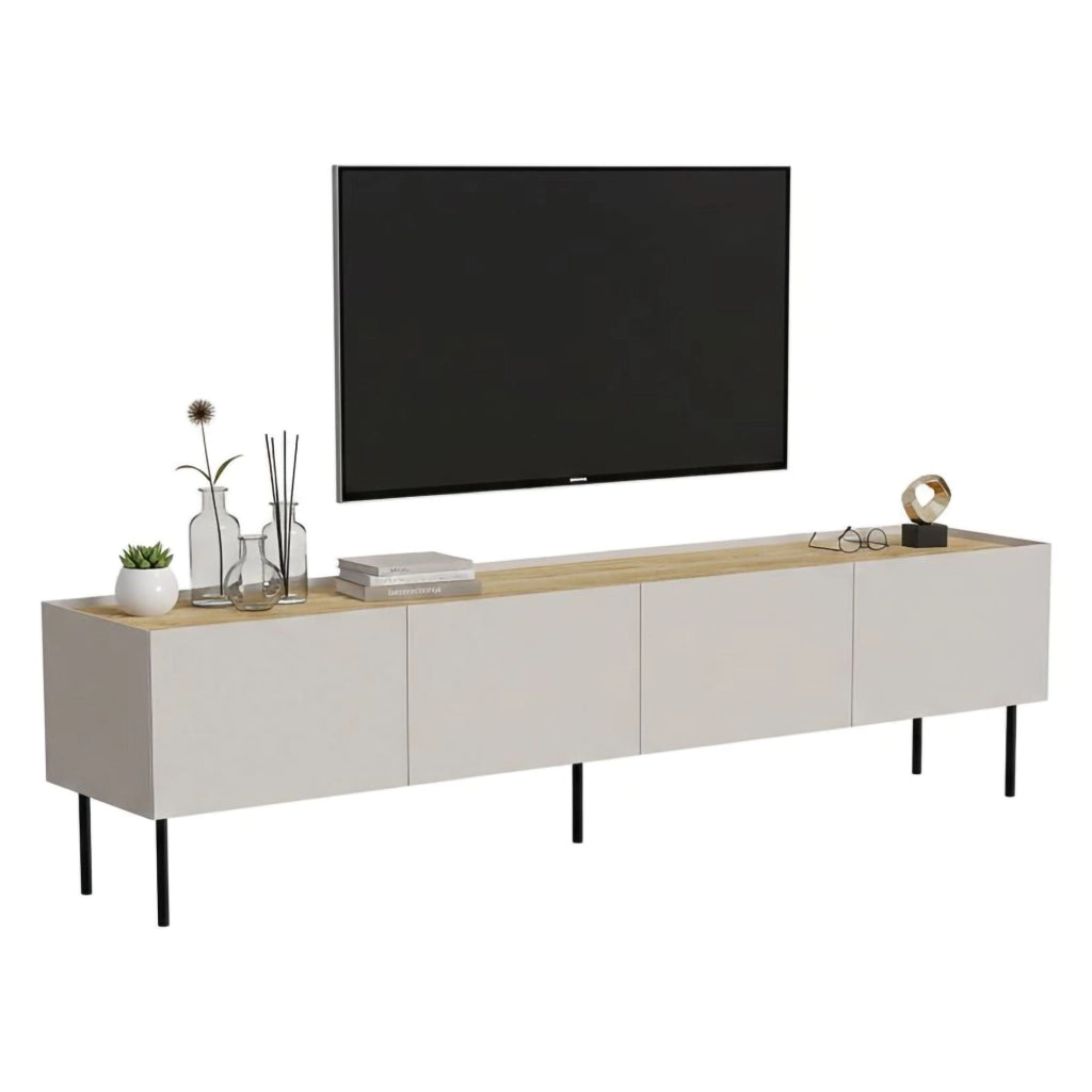 Scopa, Mobile Porta tv un Ripiano, 200x40x52h cm Beige