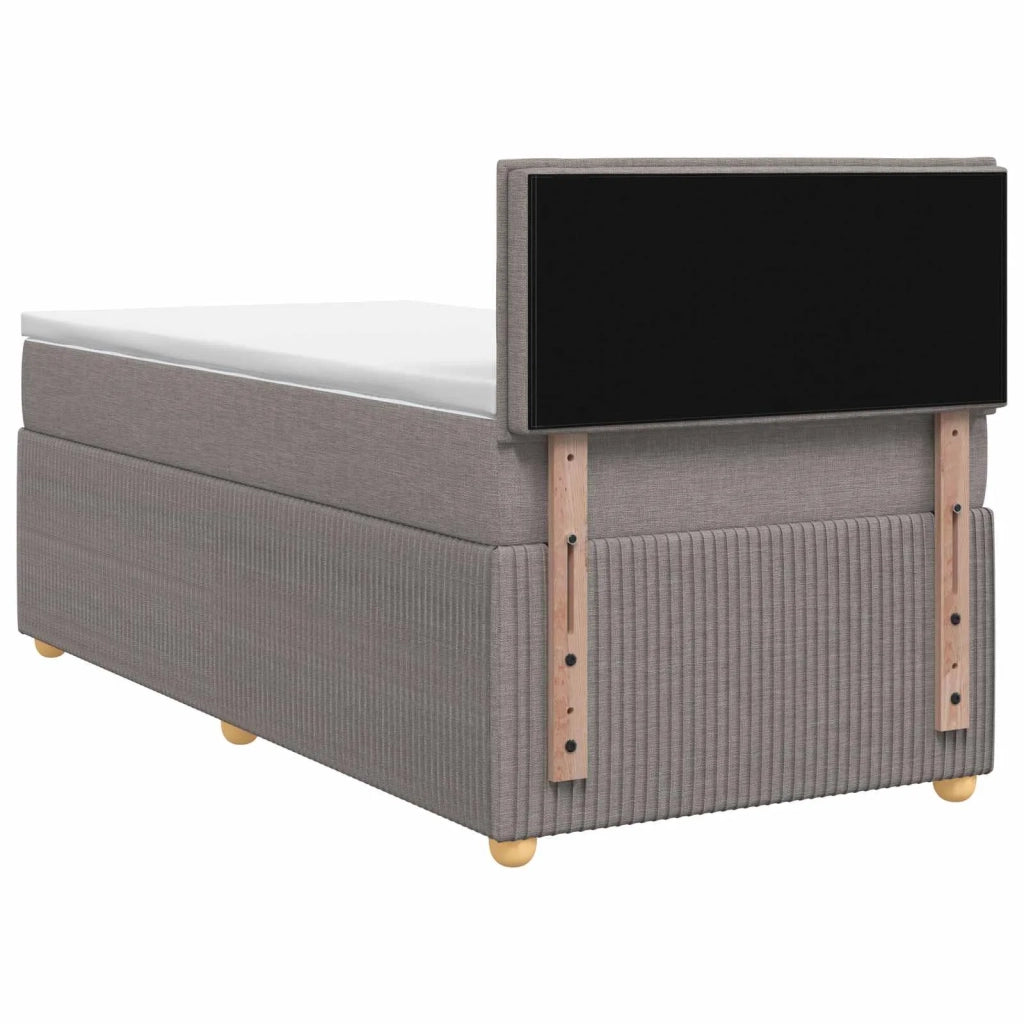 Letto box spring con materasso Tortora 80 x 200 cm Tessuto 3451332