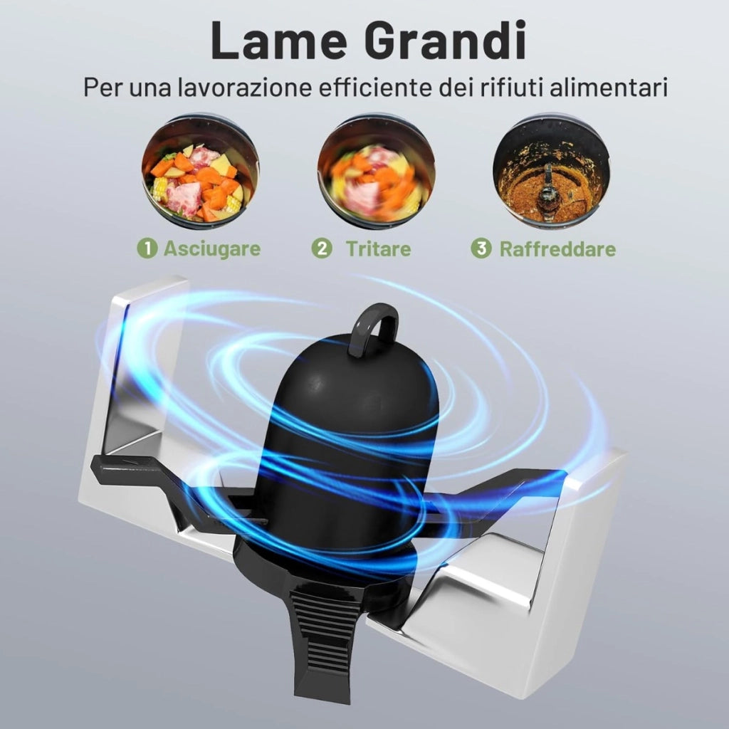 Compostiera da cucina elettrica da 4 L con coperchio auto-pulente-Macchina intelligente per trasformare rifiuti alimentari in fertilizzante secco Nero