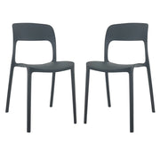 Sedia In Polipropilene Marte Ergonomica Arredo di Design Esterno e Interno da Giardino Impilabile Sedie Mod Nero/2 Sedie