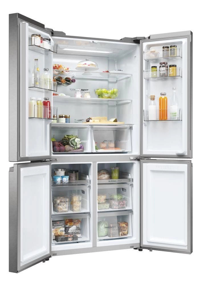 Haier Cube 90 Serie 5 HCR5919ENMP frigorifero side-by-side Libera installazione 528 L E Platino, Acciaio inox