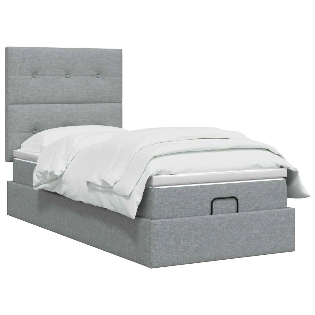 Letto ottomano con materasso Grigio Chiaro 80 x 200 cm Tessuto 3457445