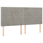 Testiera | Testata Grigio Chiaro 200x5x118/128 cm Velluto