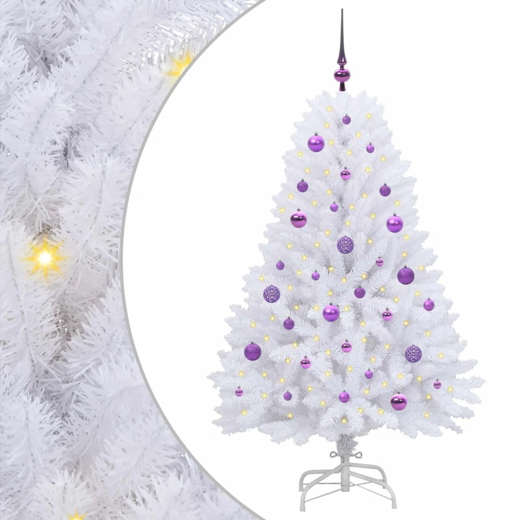 Albero di Natale Artificiale con Rami Pieghevoli Bianco 150 cm 3426591