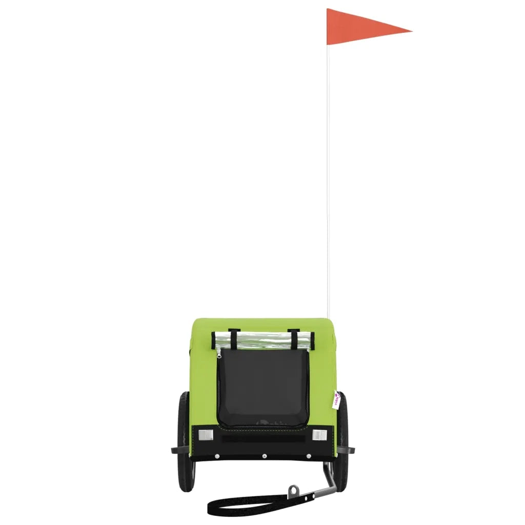 Rimorchio da Bici per Animali Verde e Nero Oxford e Ferro CFW7232817