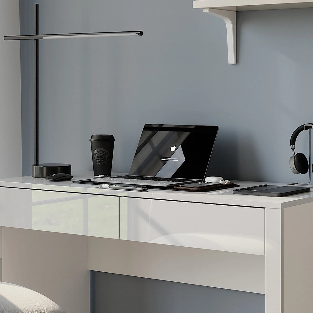 Vicco Scrivania Bianco lucido/bianco 110 x 50 cm con 2 cassetti