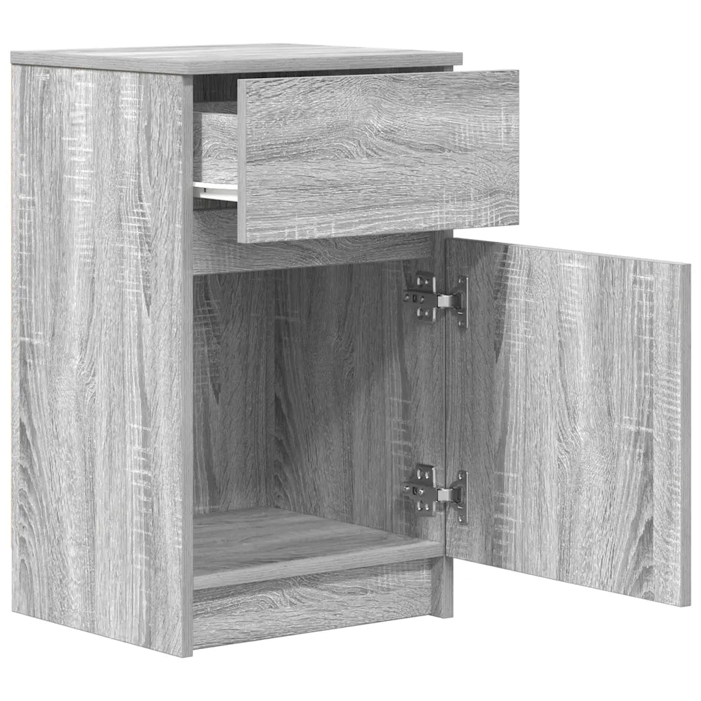 Comodini 2 pz Grigio Sonoma 39x35x65 cm in Legno Multistrato