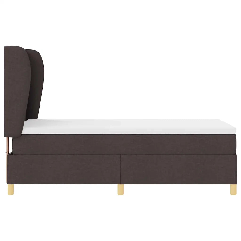 Letto a molle con testiera Marrone Scuro 200 x 100 cm Tessuto 3340742