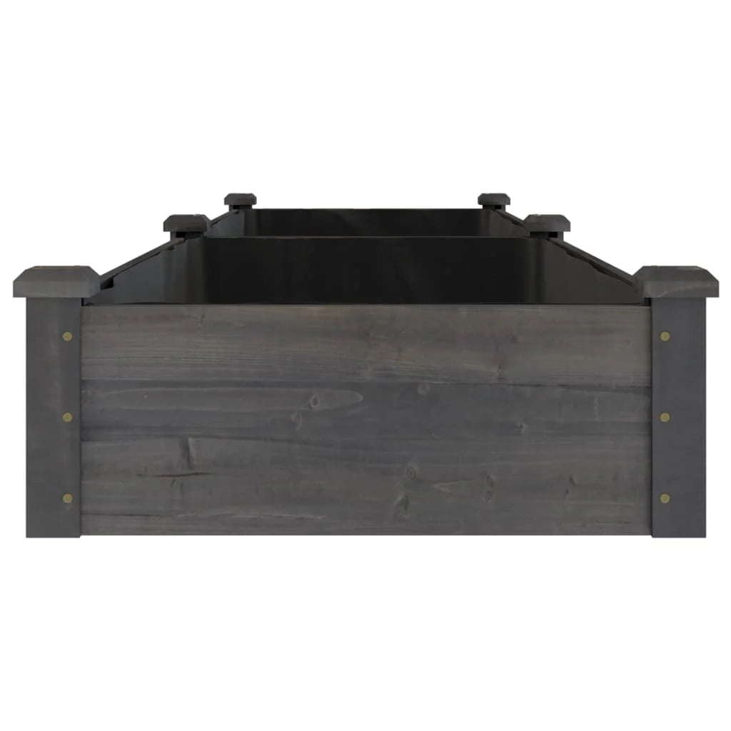 Fioriera rialzata per piante fiori patio giardino rivestimento 240 x 60 x 25 cm legno massello di abete grigio 02_0039846