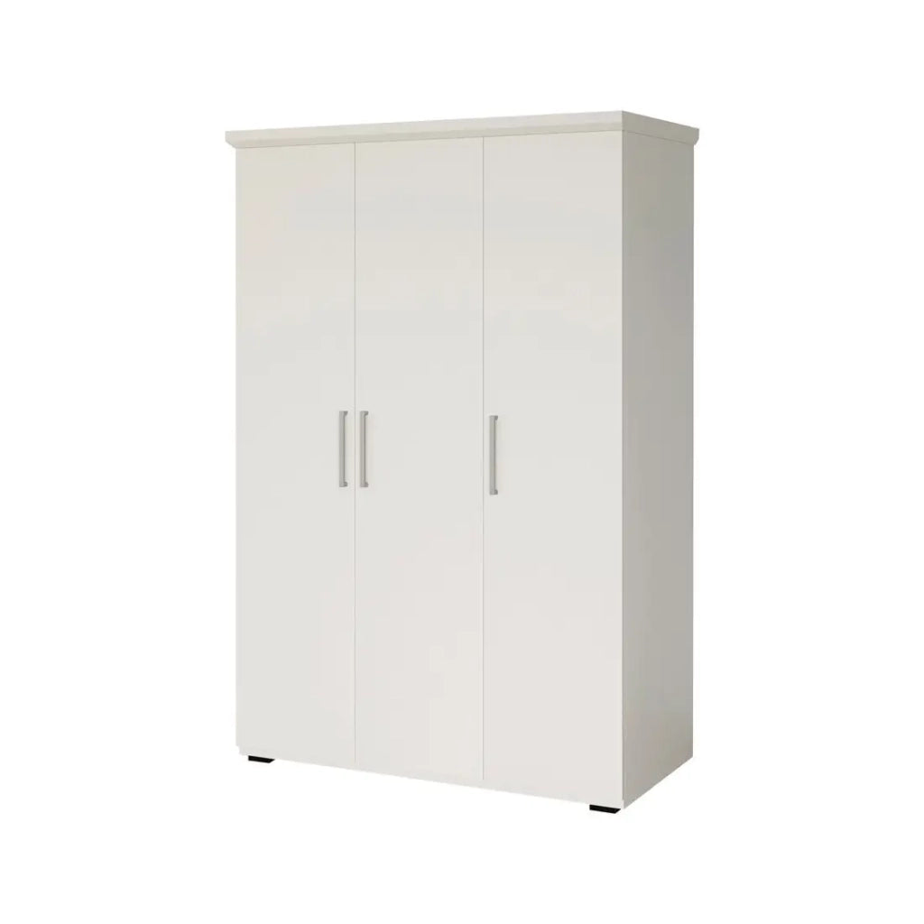 Armadio TOM 3 porte bianco opaco con guardaroba 120 cm