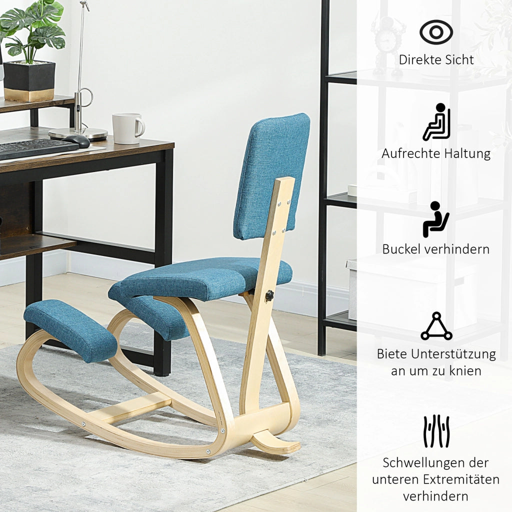 Sgabello ergonomico ginocchia ¨C Xylo ¨C Blu scuro per ufficio meditazione casa