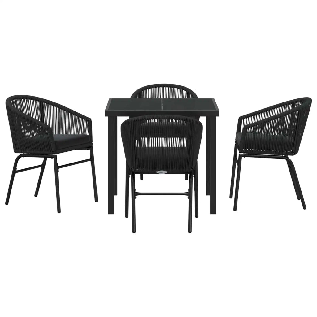 Set da Pranzo per Giardino 5 pcs Nero 3379346