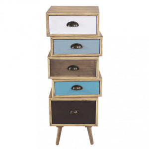 Cassettiera Colorado 40x36,5x99 h cm in Legno Multicolor