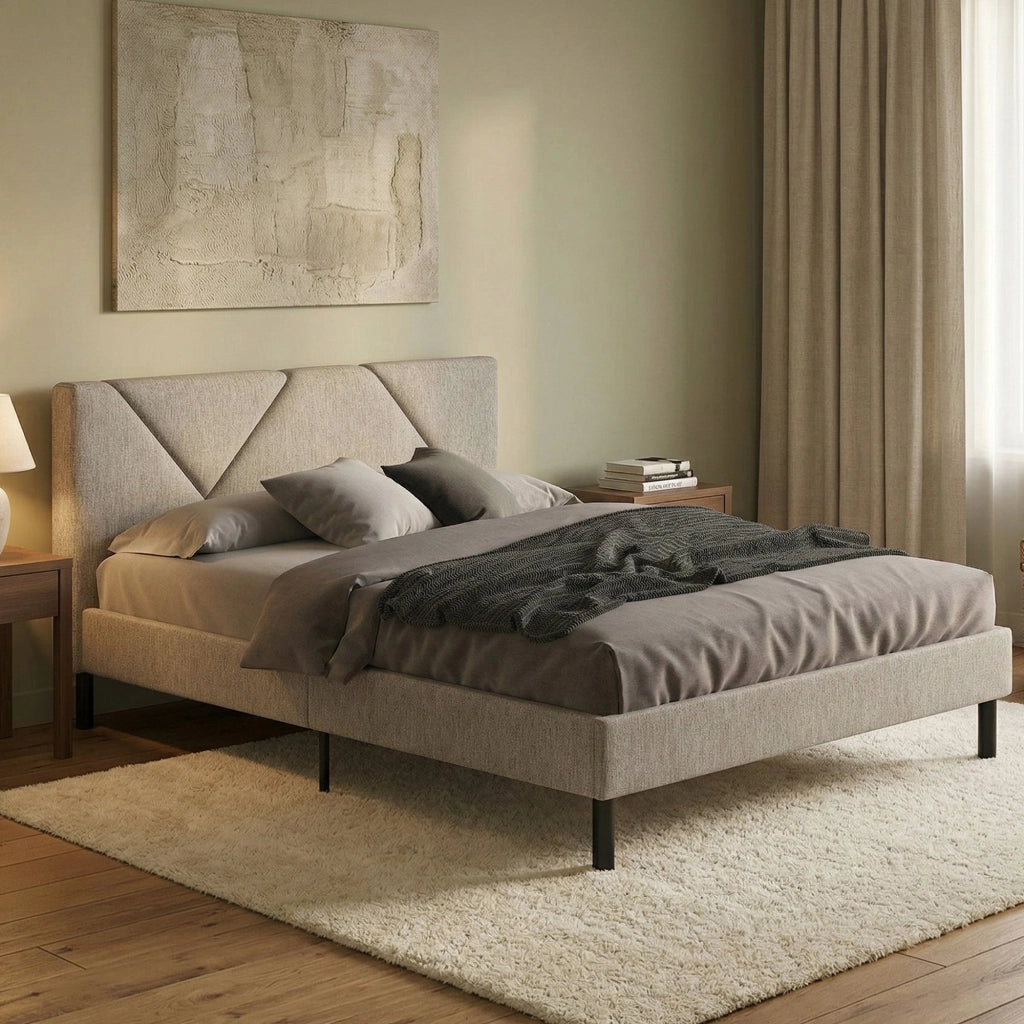 Ikelos, Letto Alla Francese Dimensione Materasso 140x190 cm, Grigio Tortora