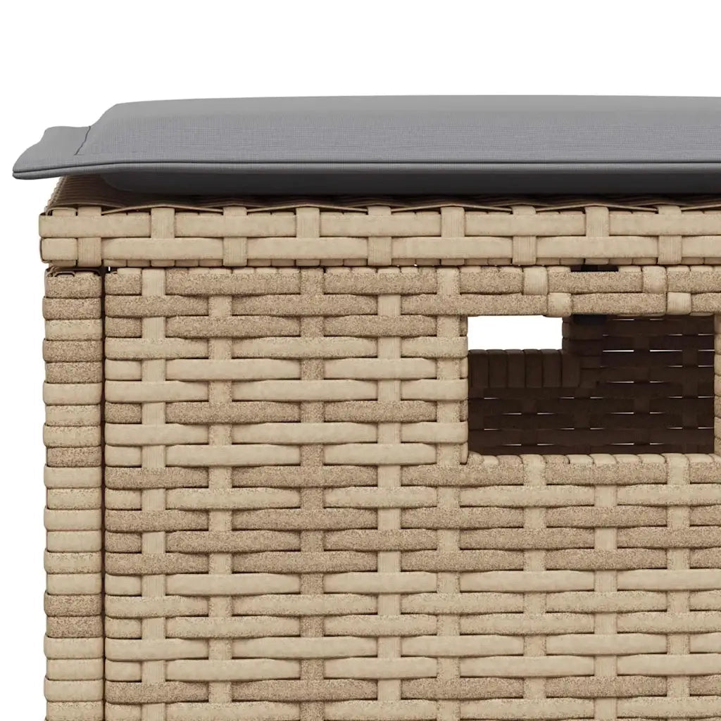 Set da Pranzo da Giardino 5 pz con Cuscini Beige in Polyrattan