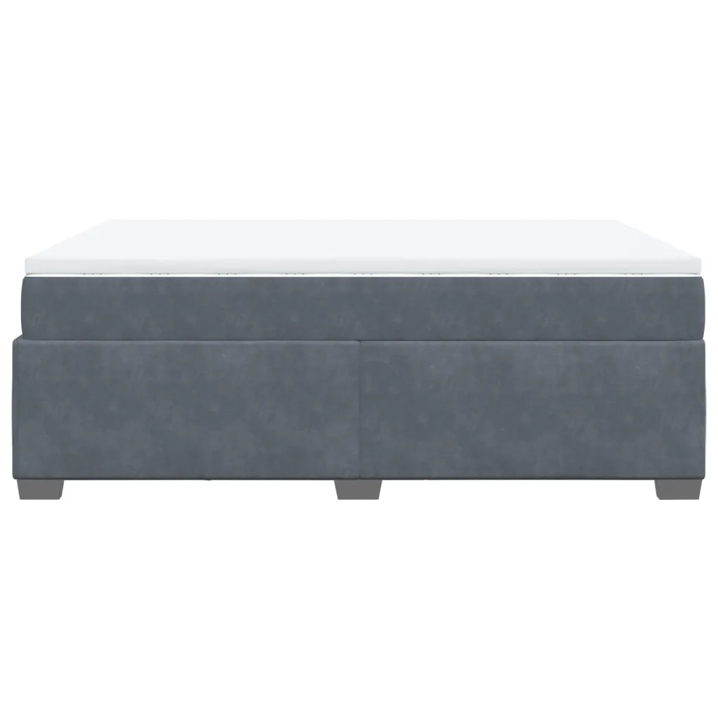 Giroletto a Molle con Materasso Grigio Scuro 160x200 cm Velluto
