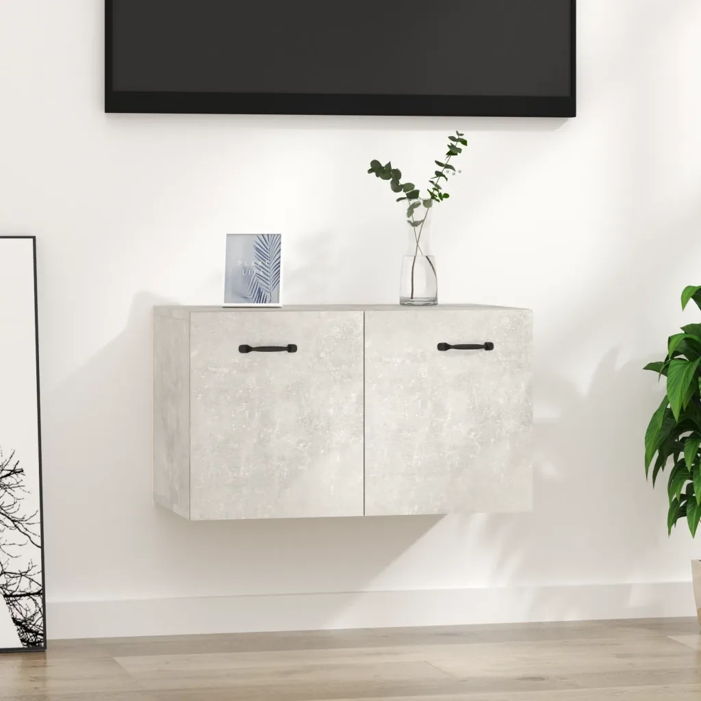 Mobile a Parete Grigio Cemento 60x36,5x35 cm Legno Multistrato 812919