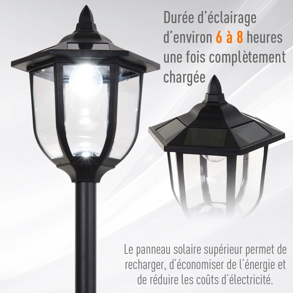Lampada da Giardino Solare LED ¨C Zephmum ¨C 26x26x177 cm Nero