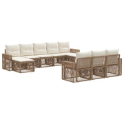 Set Divano da Giardino 10 pcs Beige e Bianco Crema polyrattan 3435258