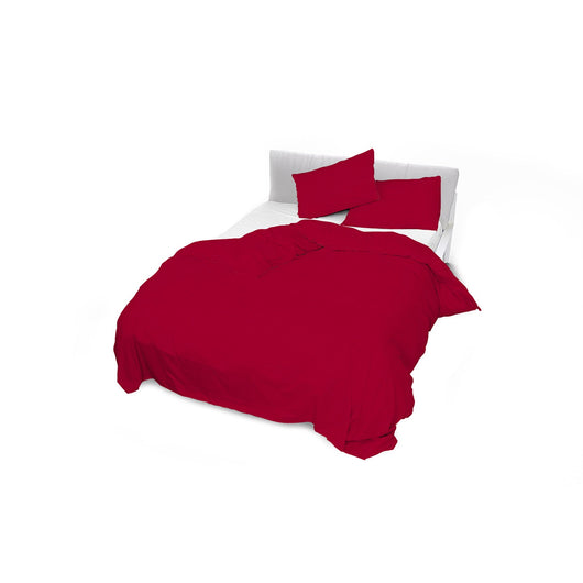 Copripiumino Matrimoniale con Sacco e Federe in Raso di Poliestere Bordeaux