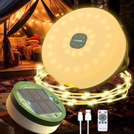 Luci da Campeggio Ripiegabili con 8 Modalità di Illuminazione Lampada Ricaricabile USB IP45 Impermeabile Lampada da Tenda Portatile per Esterni Patio Giardino Decorazioni di Natale