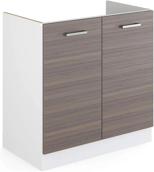 Mobile lavello cucina R-Line, Grigio nobile, 80 cm senza piano di lavoro, per la libera combinazione all'interno di sistemi cucina modulari