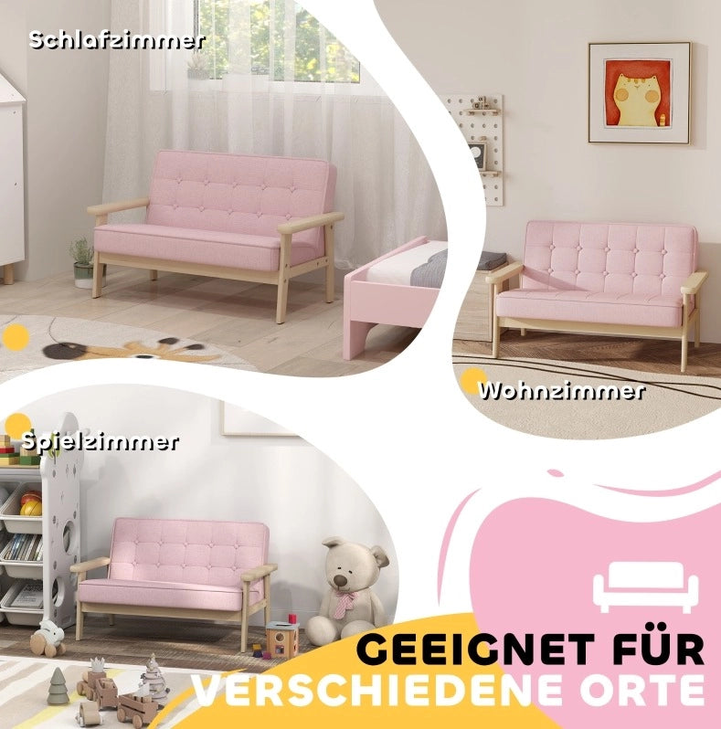 Poltroncina per bambini rosa a 2 posti, 3-15 anni