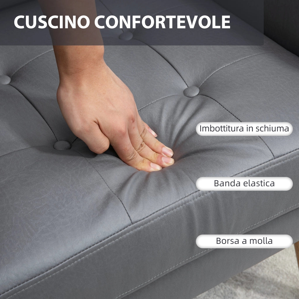 Easycomfort Sedia Moderna per Soggiorno e Camera da Letto con Seduta Imbottita e Tessuto in Microfibra, 72x73x94 cm, Grigia
