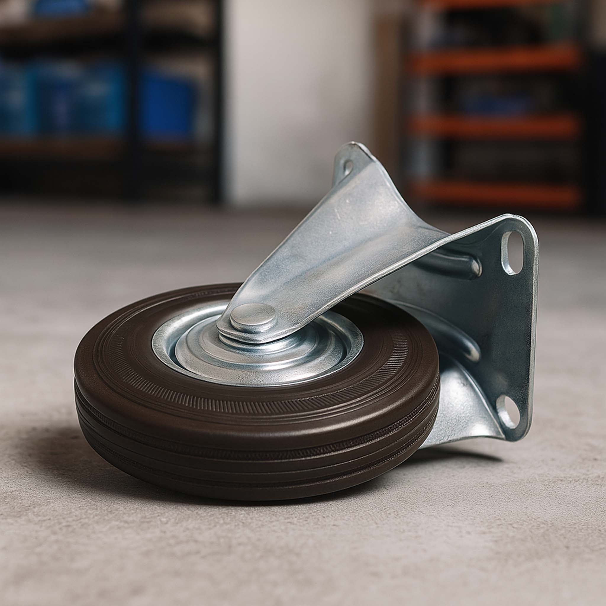 Set rotelle da trasporto 200 mm 2 ruote piroettanti 2 fisse, nucleo in metallo, 150 kg a ruota