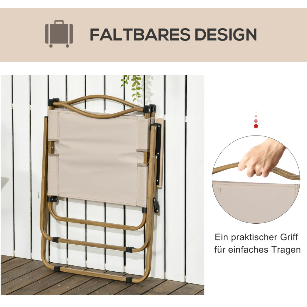 Sedia da giardino pieghevole ¨C zephmum ¨C acciaio, effetto legno, kaki