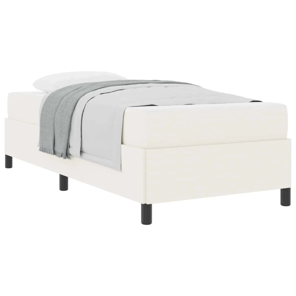 Struttura del letto con materasso Crema 90 x 200 cm Tessuto