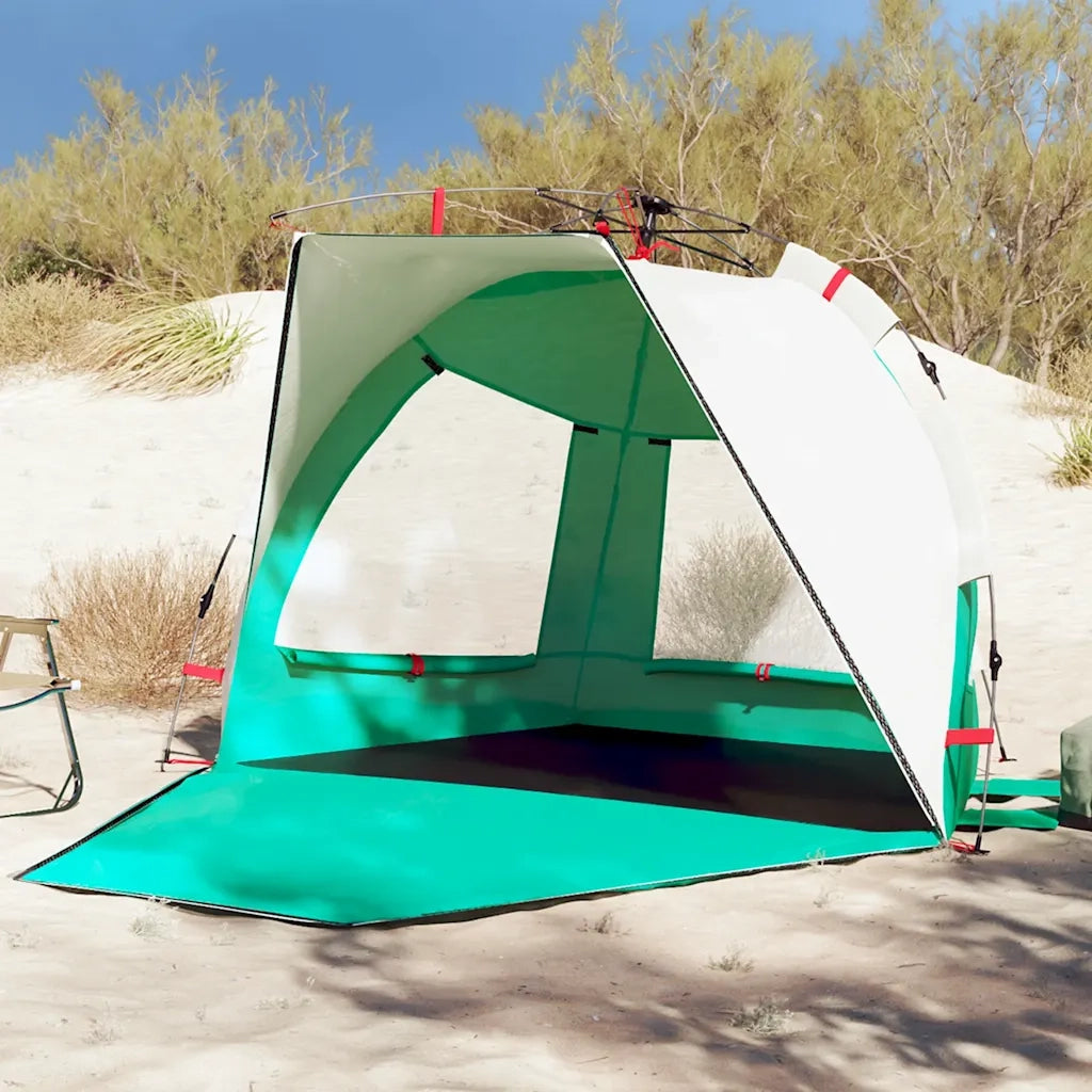 Tenda da Spiaggia 2 Persone-Tenda da campeggio Verde Rilascio Rapido Impermeabile 849838