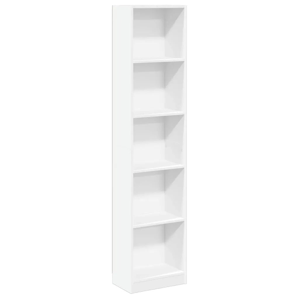 Libreria-Scaffale per Libri-Mobile di Stoccaggio Bianca 40x24x176 cm in Legno Multistrato
