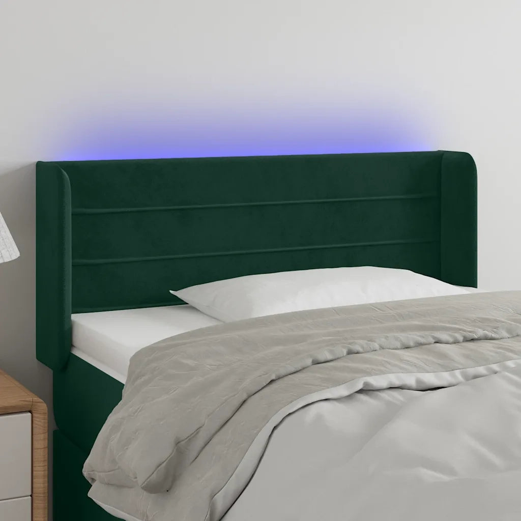 Testiera | Testata a LED Verde Scuro 83x16x78/88 cm in Velluto