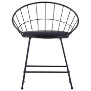 Sedie da Pranzo con Seduta in Similpelle 2 pz | Sedie da cucina Nero in Acciaio