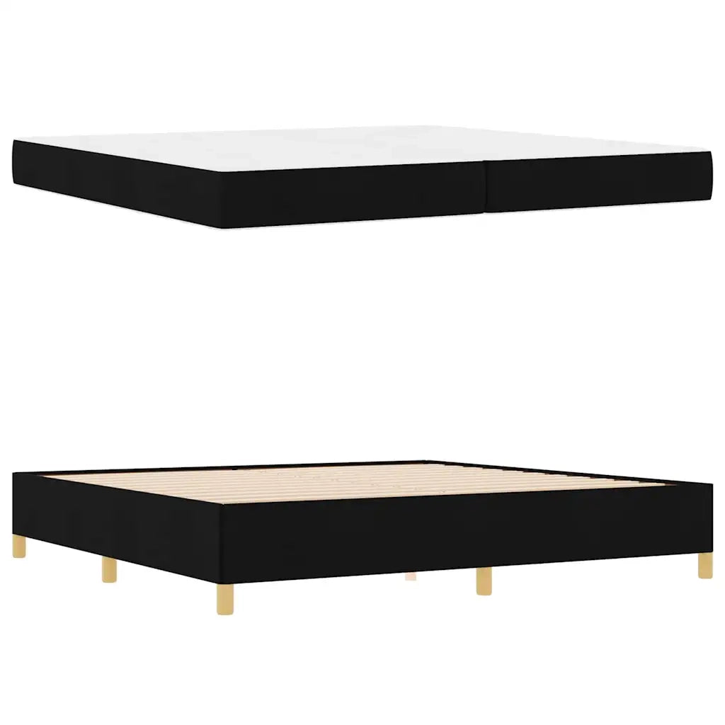 vidaXL Letto a molle Nero e Bianco e Nero 200 x 200 cm Tessuto