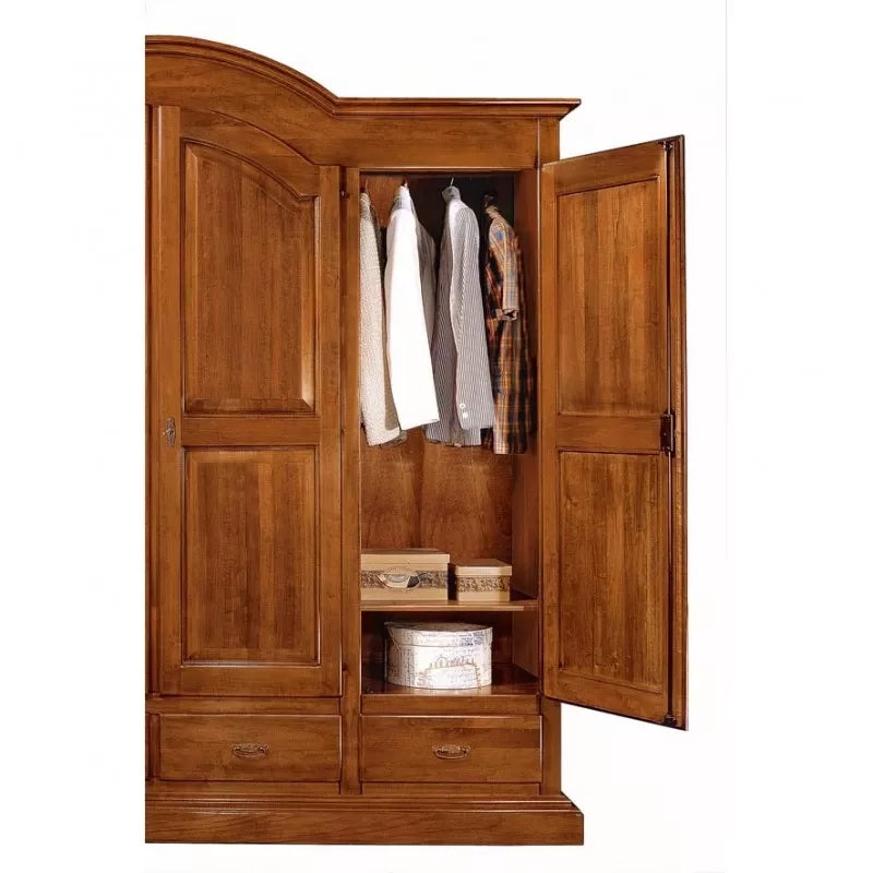 Armadio arte povera 4 porte 4 cassetti legno tinta noce  234x60x230 (472) - Mobili 2G