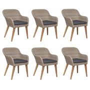 Set Mobili da Pranzo per Giardino 7 pz Marrone 3068830