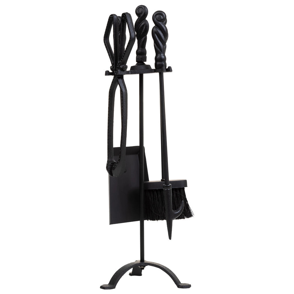 Set di 5 utensili per spazzacamino in metallo nero