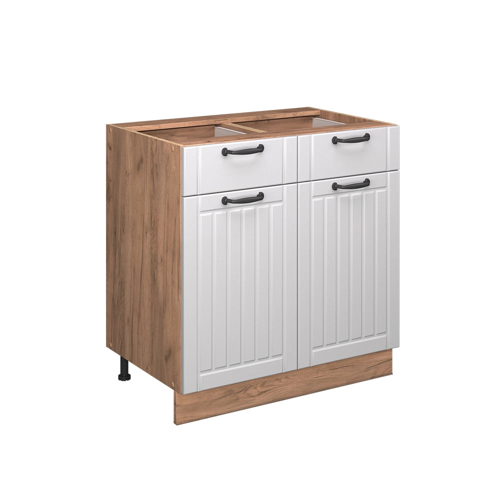 Vicco Mobiletto base per cucina Bianco casa di campagna 80 cm senza piano di lavoro