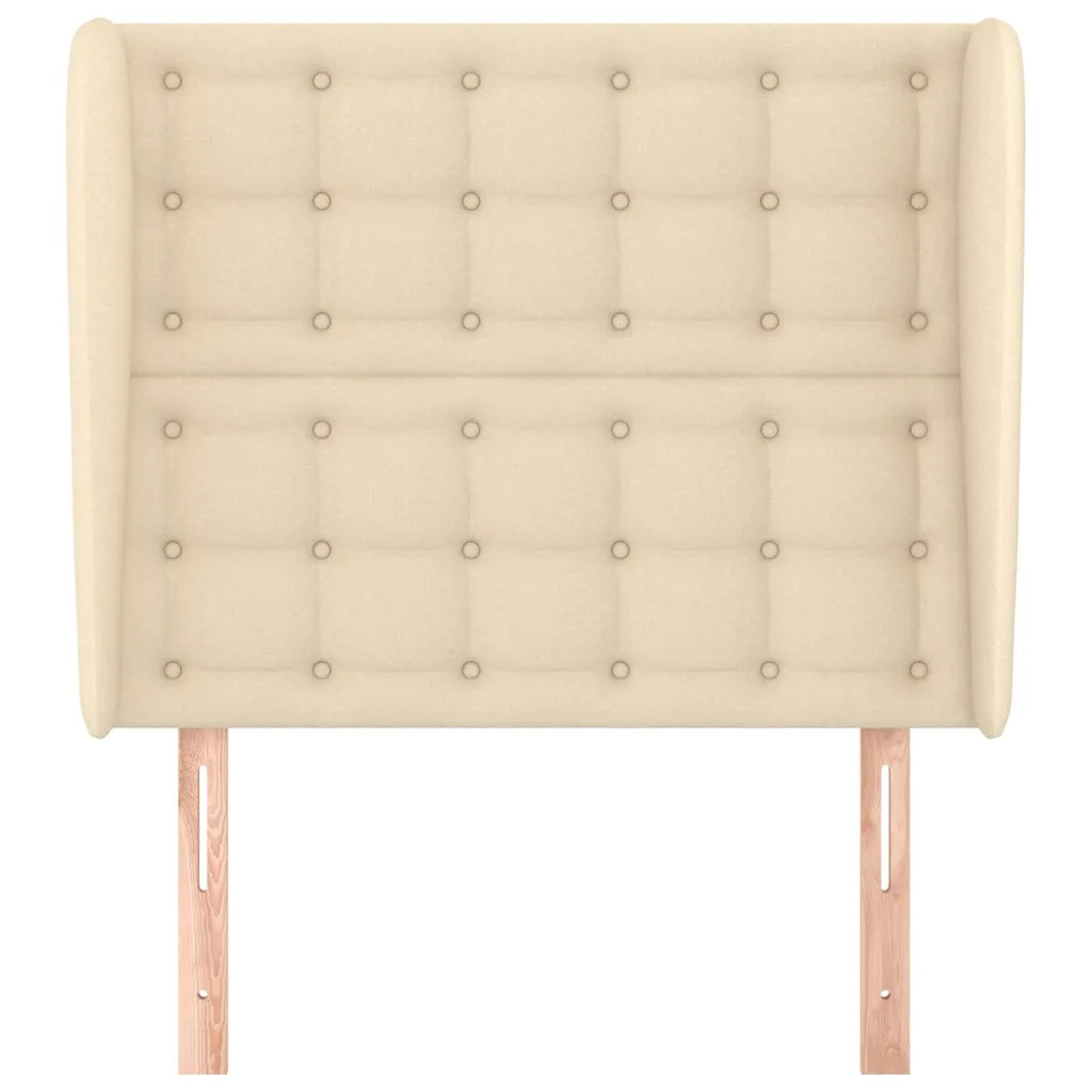 Testiera ad Orecchio-Testata con Orecchie Crema 103x23x118/128 cm in Tessuto 745695