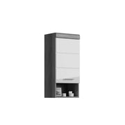Mezza colonna di stoccaggio SCOTT - 1 porta - Grigio scuro e bianco - 37x79x24 cm