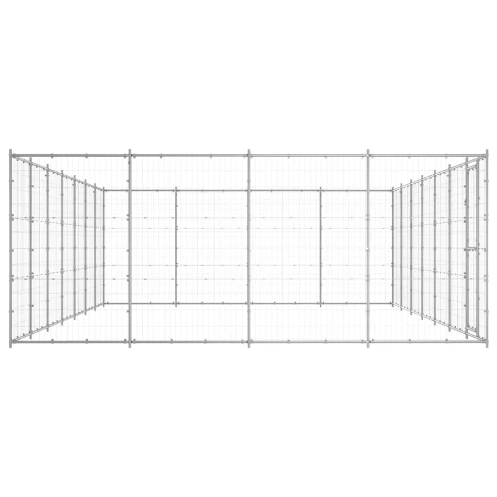 Cuccia da esterno gabbia recinto per animali box per cani da esterno in acciaio zincato 33,88 m² 02_0000420