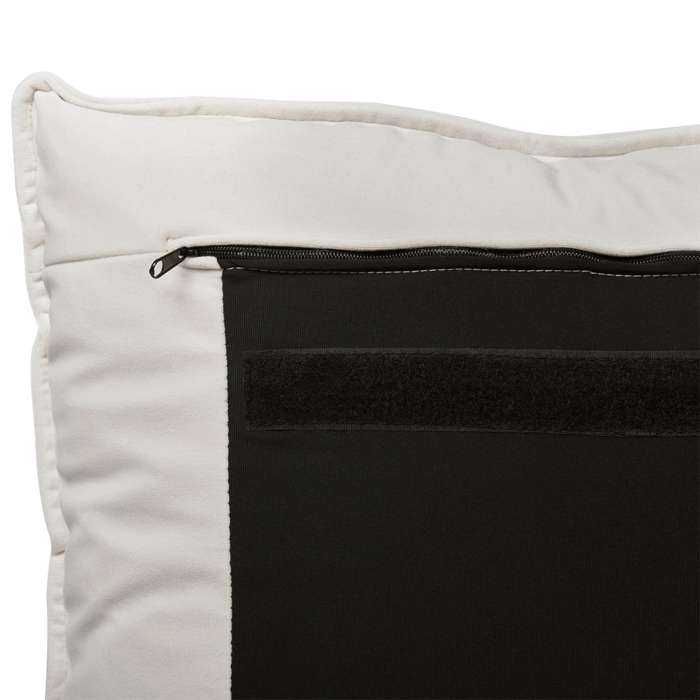 Letto matrimoniale velluto bianco sporco 160 x 200 cm testata imbottita