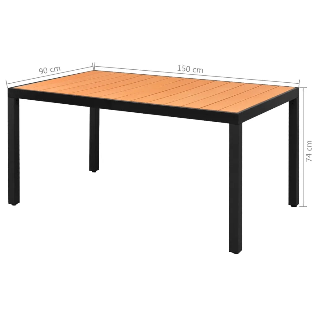 Set da Pranzo da Giardino 7 pz in Rattan PVC Nero e Marrone 3060109