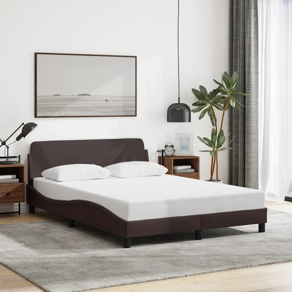 Giroletto-Struttura Letto Dover Marrone Scuro 140x190 cm Tessuto