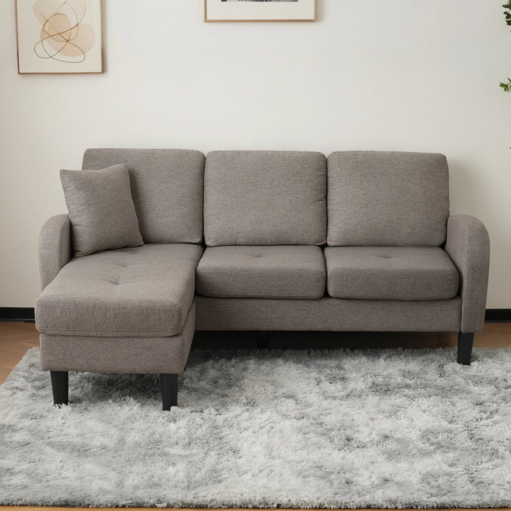 DIVANO ANGOLARE MODULARE 166x118x77 cm Grigio scuro