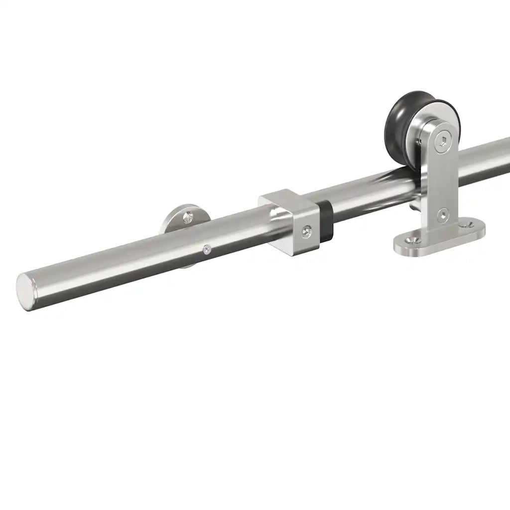 Kit Binari Porta Scorrevole 183 cm Acciaio Inossidabile Argento 4009696