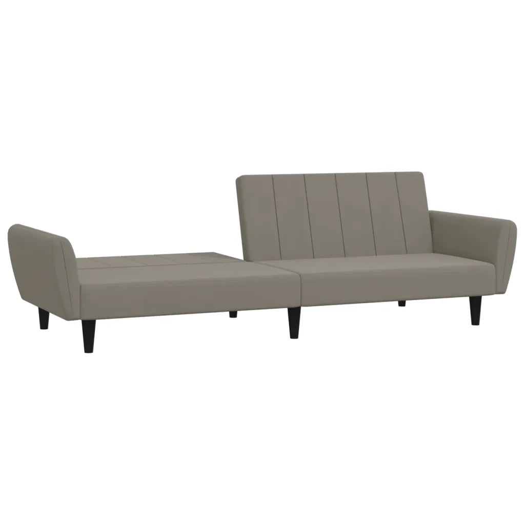 Divano Letto a 2 Posti Grigio Chiaro in Velluto 375858