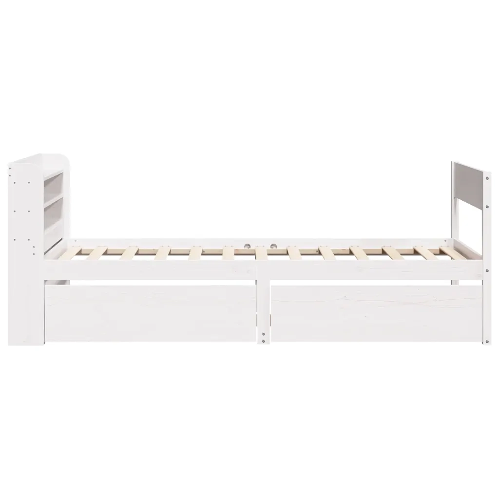 Giroletto senza Materasso Bianco 100x200 cm Legno Massello Pino 3307129